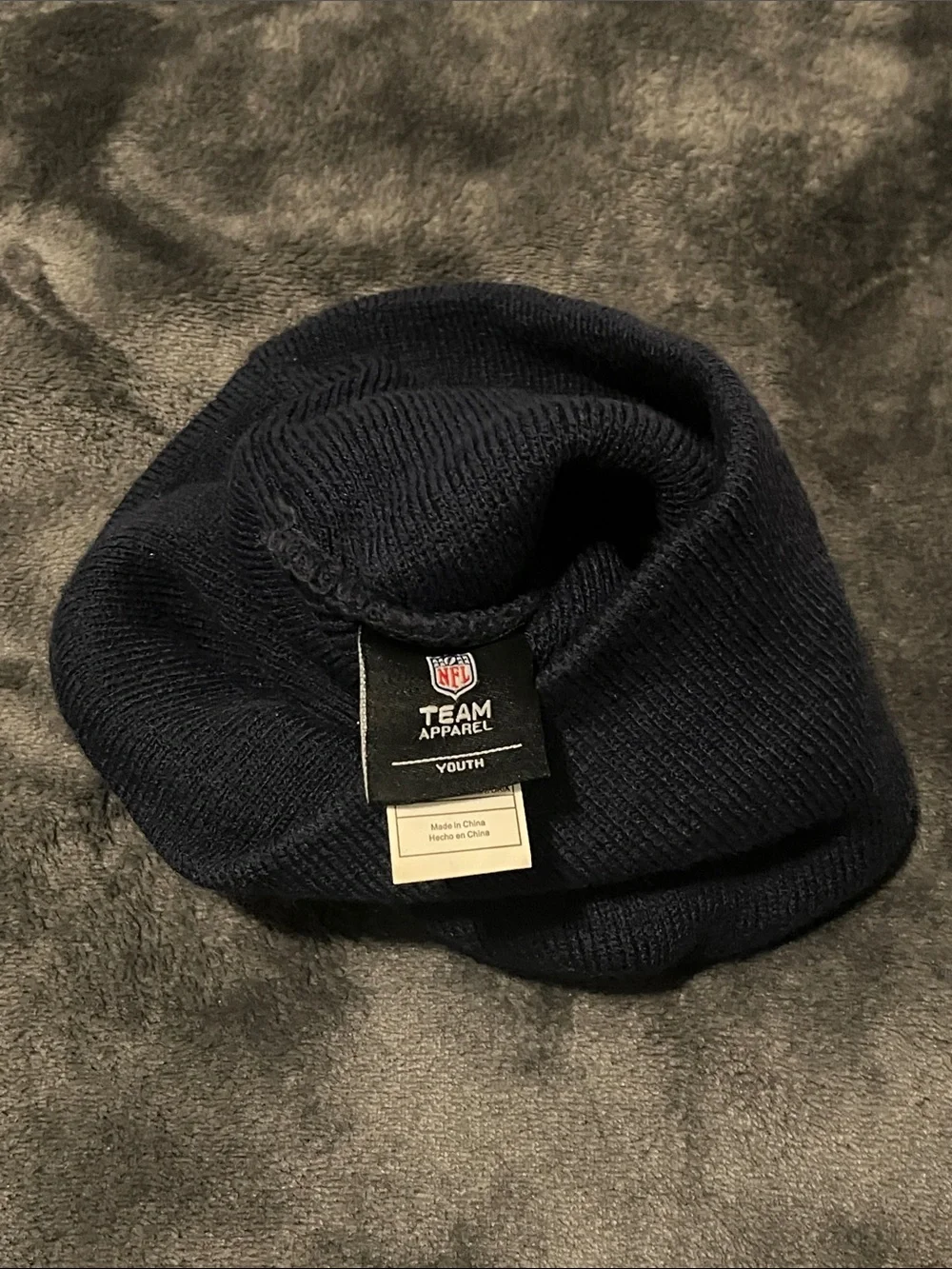 NFL Team apparel Navy Patriots Beanie youth OS